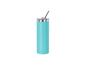 Laserable Blanks 20oz/600ml Powder Coated SS  Tumbler with Straw &amp; Waterproof Flip Lid(Mint Green)