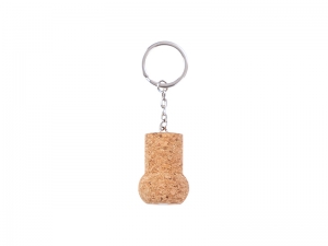 Laserable Blanks Cork Keychain w/ Magnet (Round Bottle Shape)