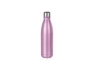 17oz/500ml Glitter Stainless Steel Cola Shaped Bottle(Laserable,Pink)